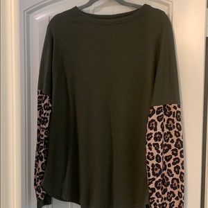 Green and cheetah shirt